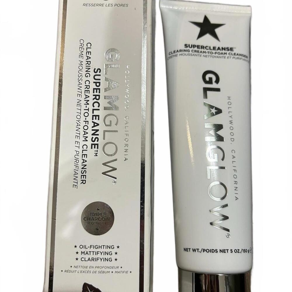 NIB Glamglow Supercleanse Clearing Cream to Foam Cleanser 5 oz Brand New
